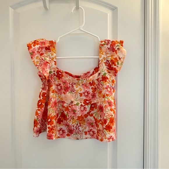 Floral Women's Top - Red and Pink - Picture 1 of 2